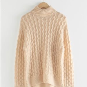 & Other Stories Cable Knit Turtleneck Sweater